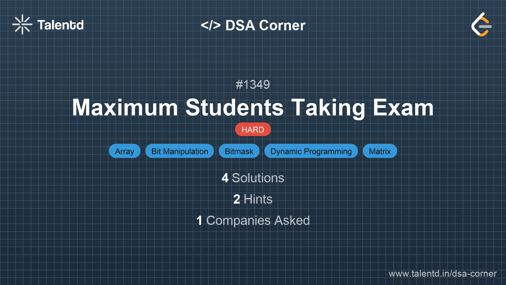 Problem visualization for Maximum Students Taking Exam