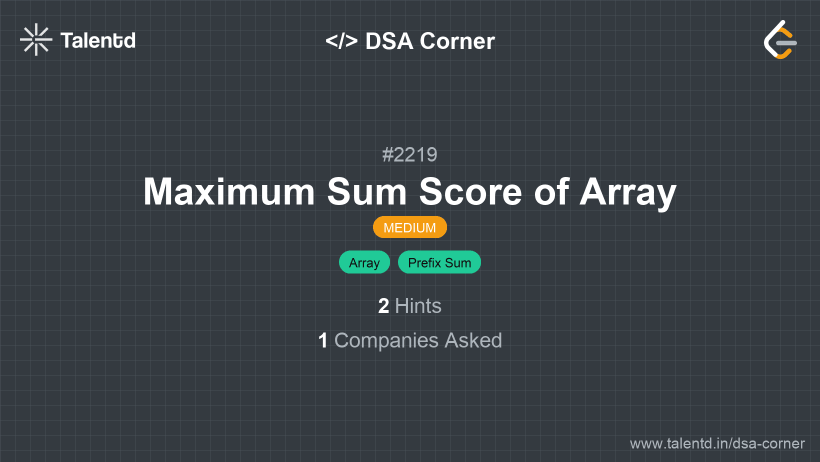 Problem visualization for Maximum Sum Score of Array