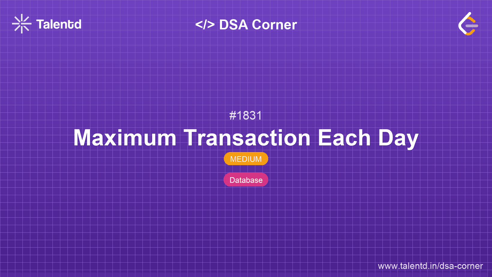 Problem visualization for Maximum Transaction Each Day