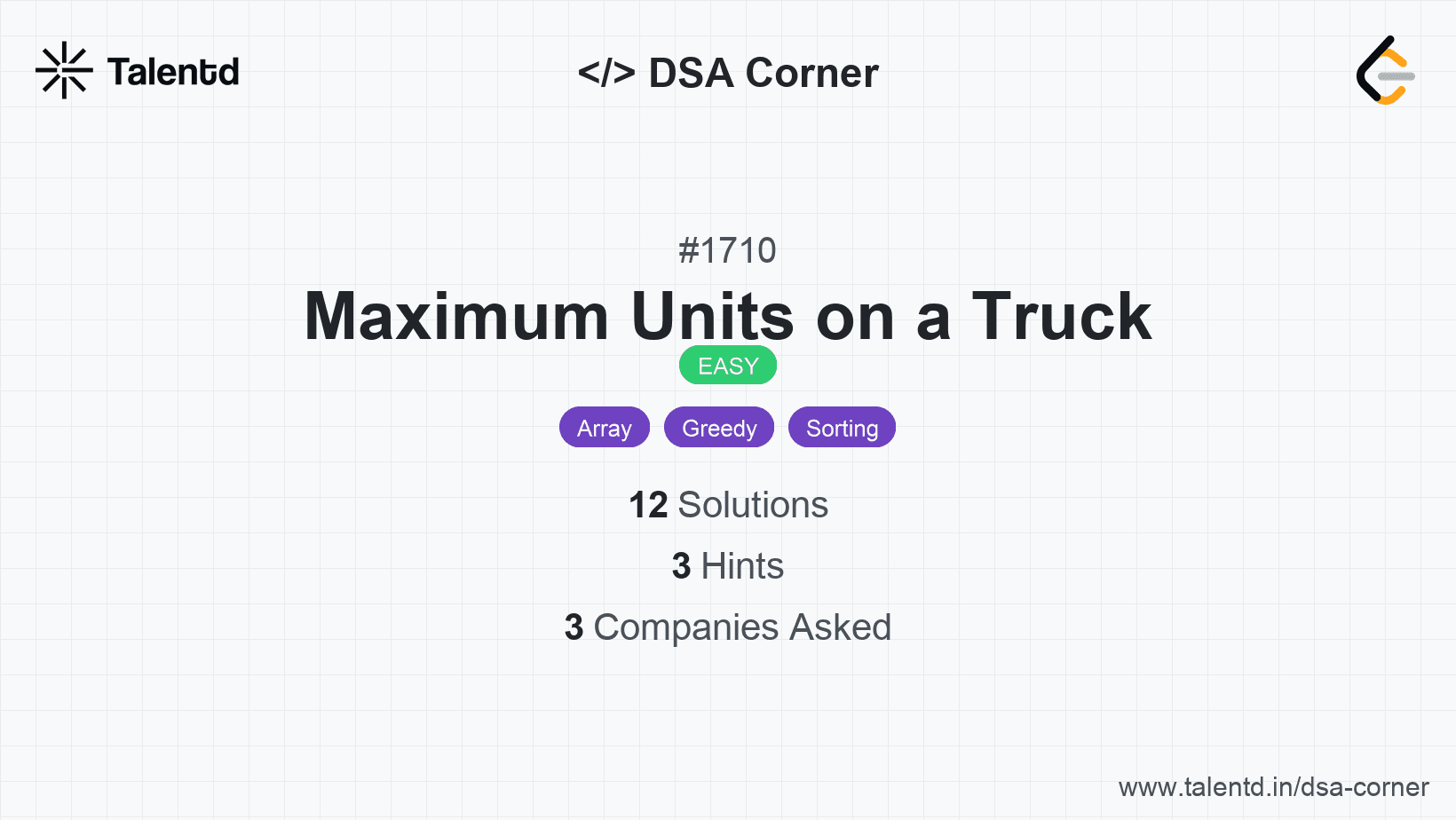 Problem visualization for Maximum Units on a Truck