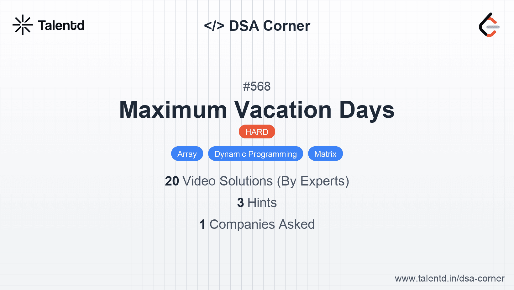 Problem visualization for Maximum Vacation Days