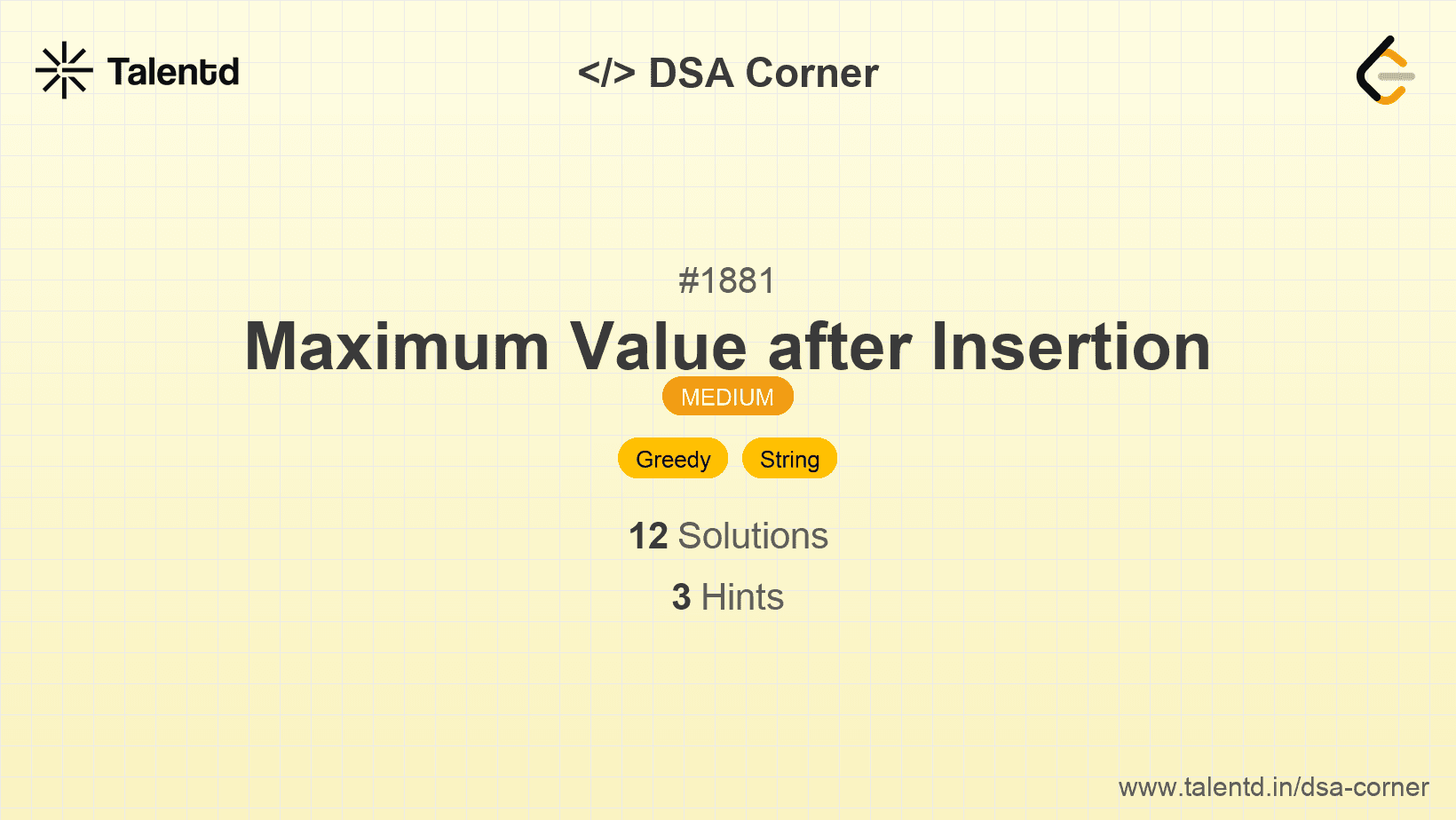 Problem visualization for Maximum Value after Insertion