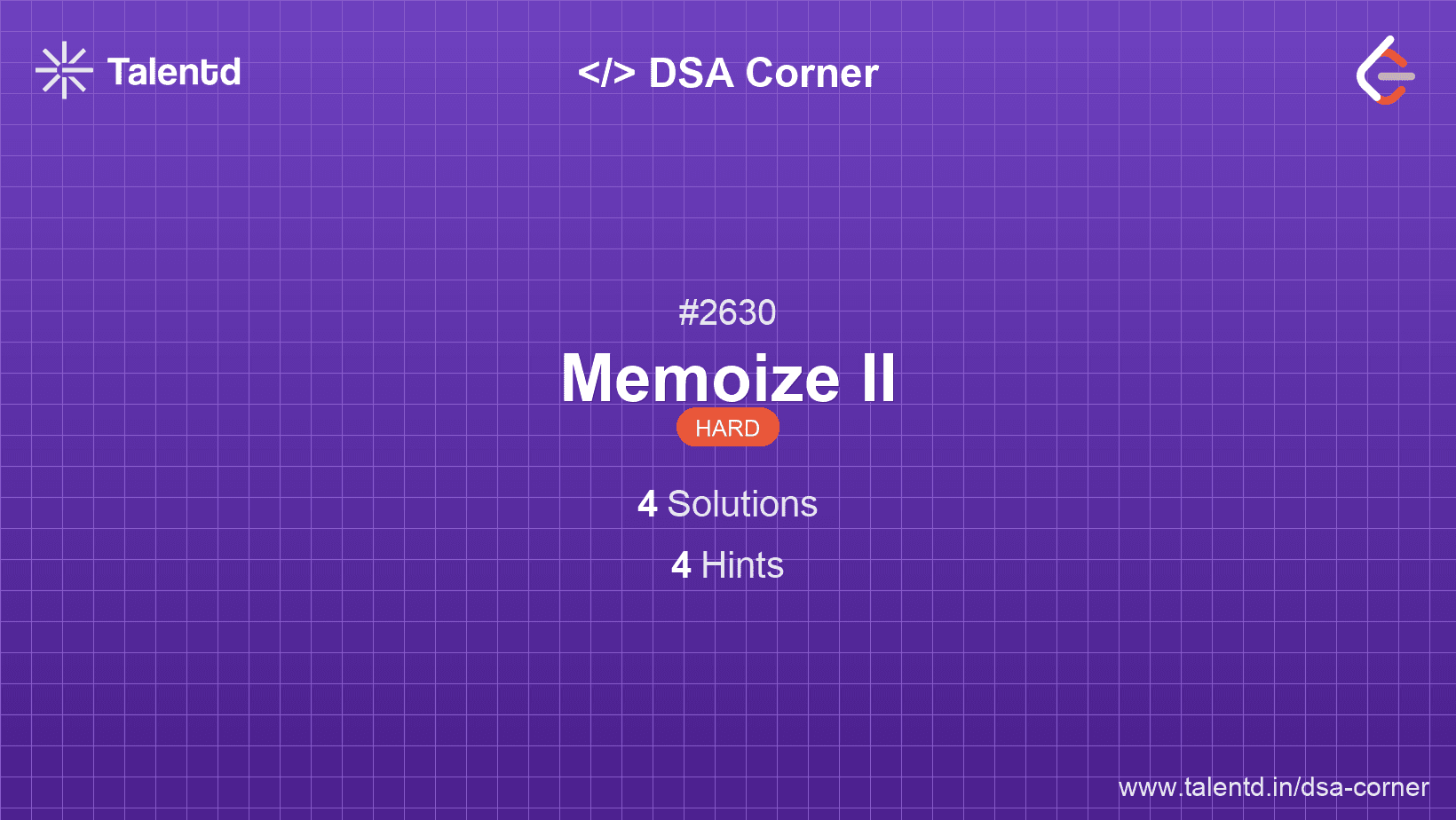 Problem visualization for Memoize II