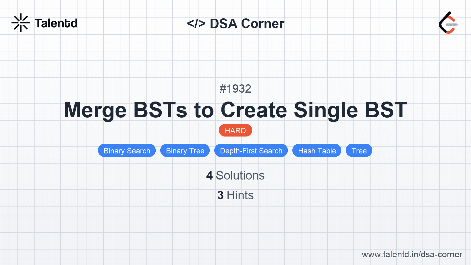 Problem visualization for Merge BSTs to Create Single BST