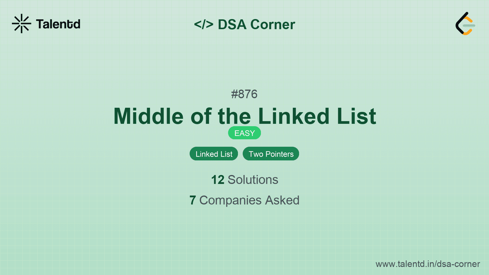 Problem visualization for Middle of the Linked List