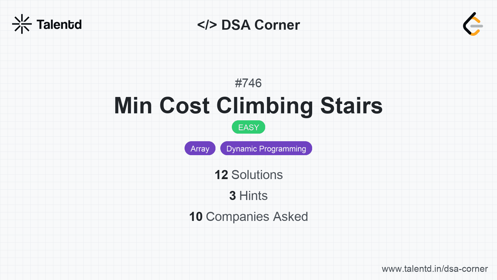 Problem visualization for Min Cost Climbing Stairs