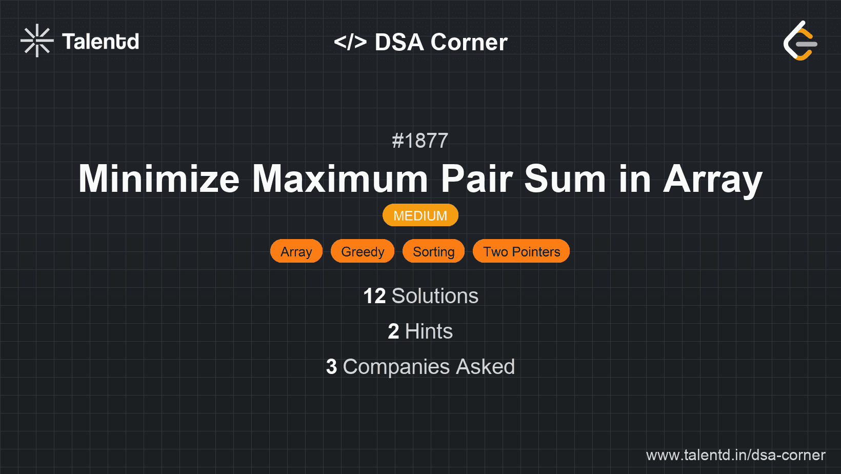 Problem visualization for Minimize Maximum Pair Sum in Array