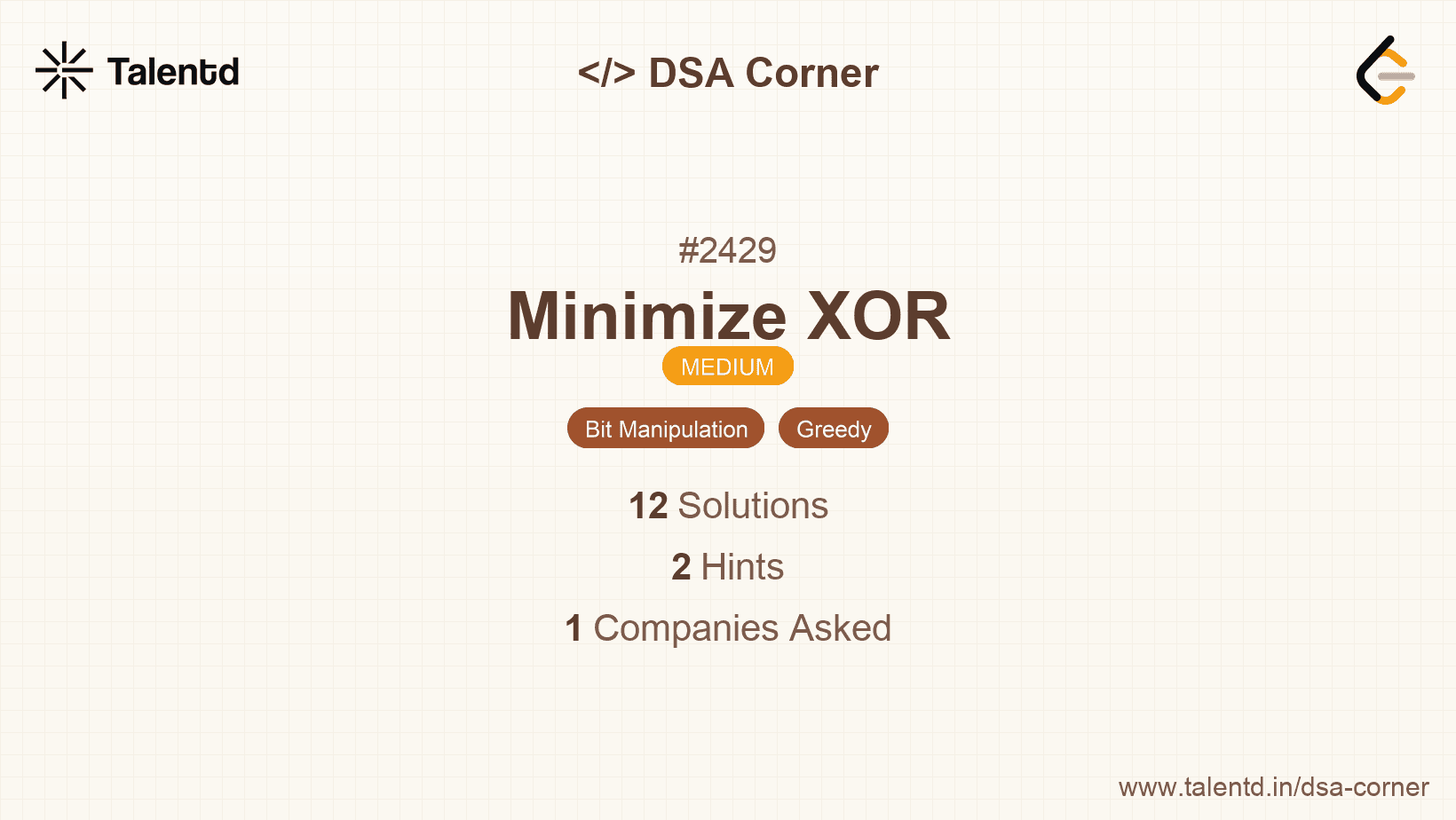 Problem visualization for Minimize XOR