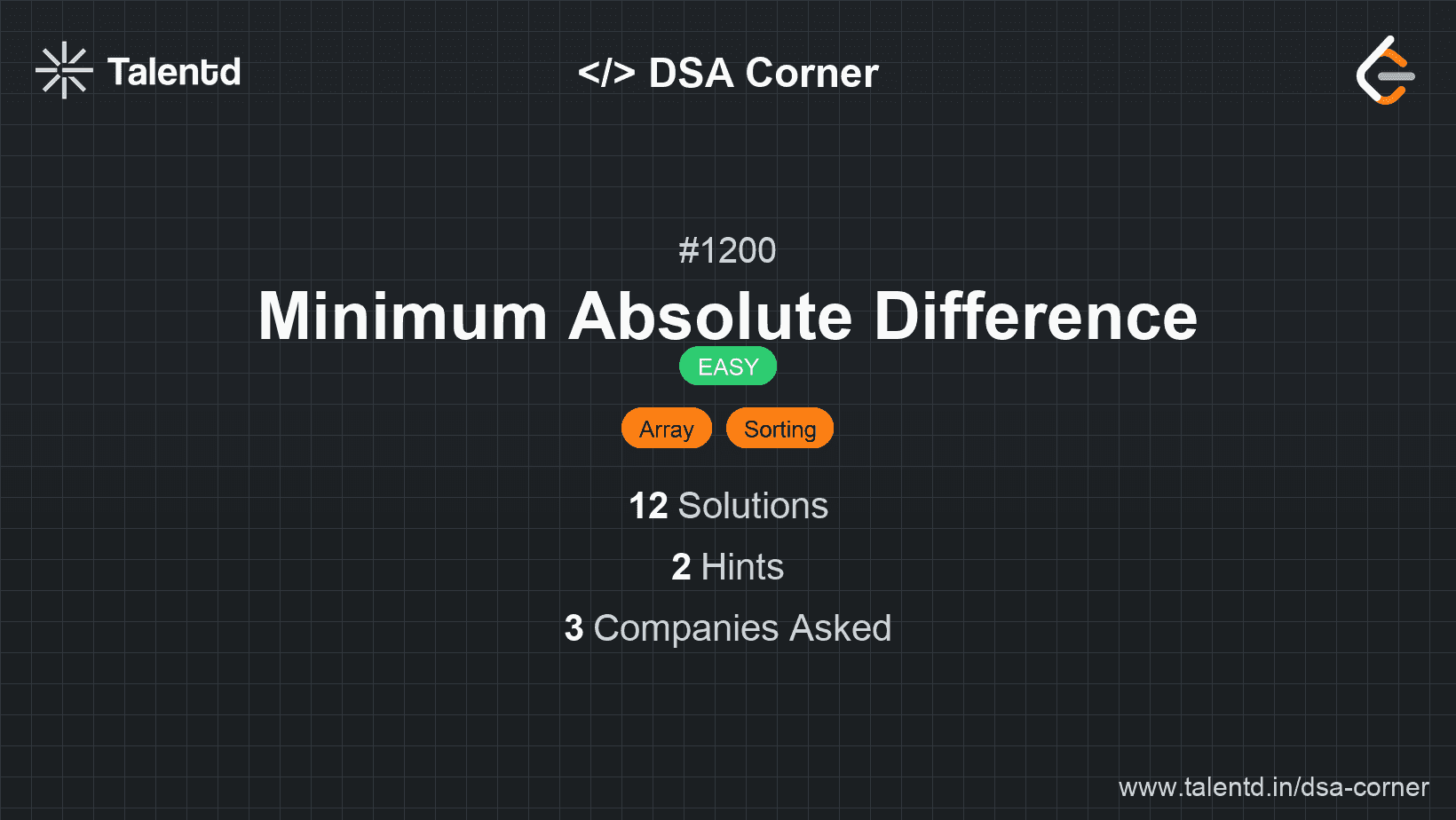 Problem visualization for Minimum Absolute Difference