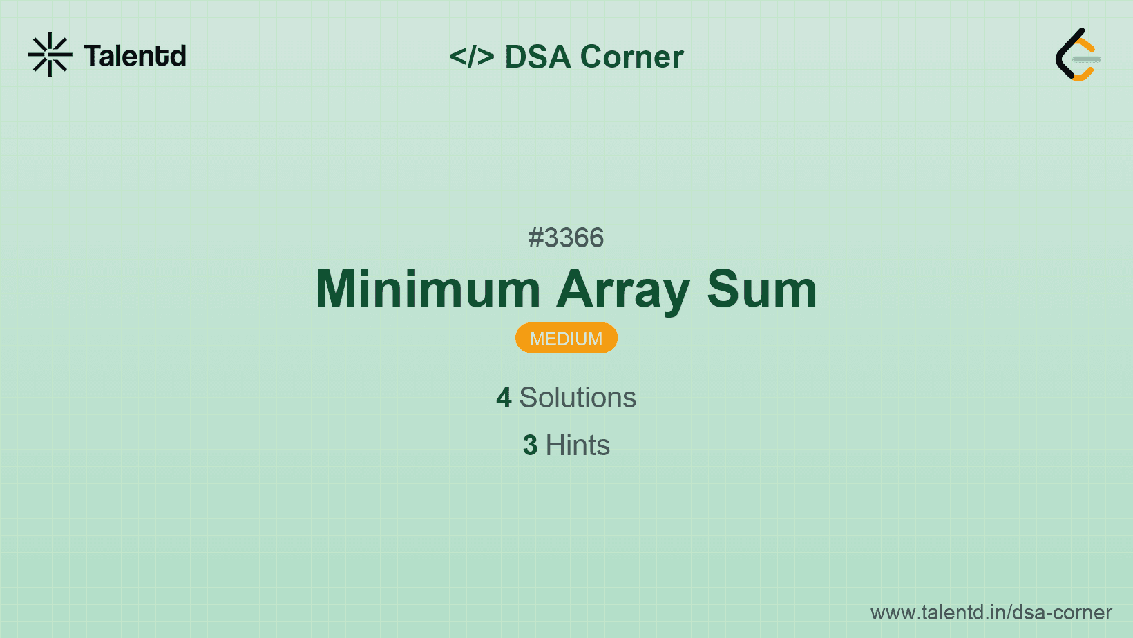 Problem visualization for Minimum Array Sum