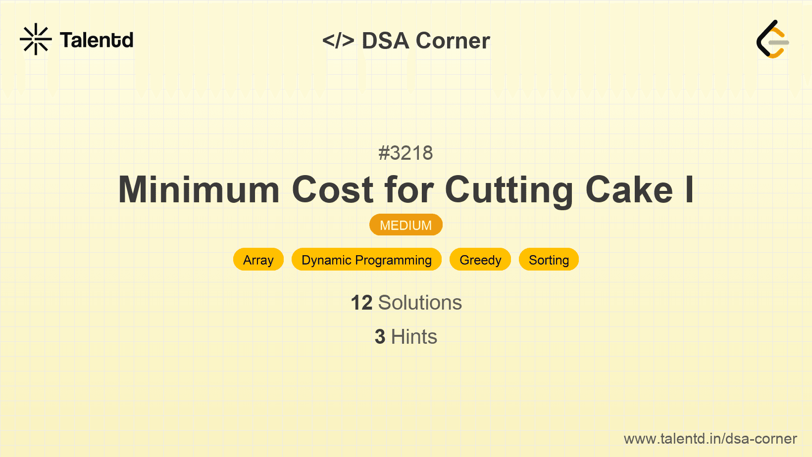 Problem visualization for Minimum Cost for Cutting Cake I