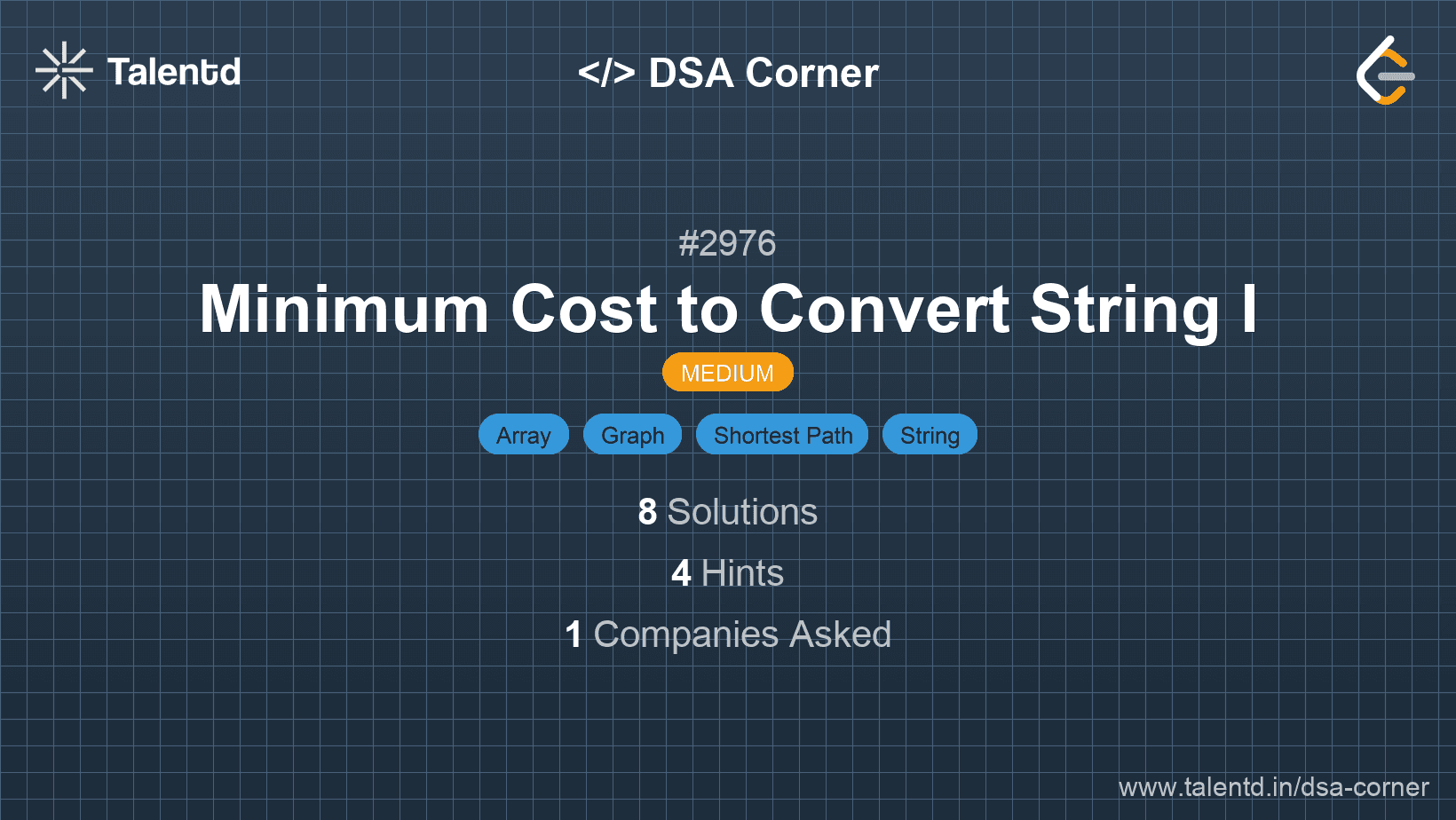 Problem visualization for Minimum Cost to Convert String I