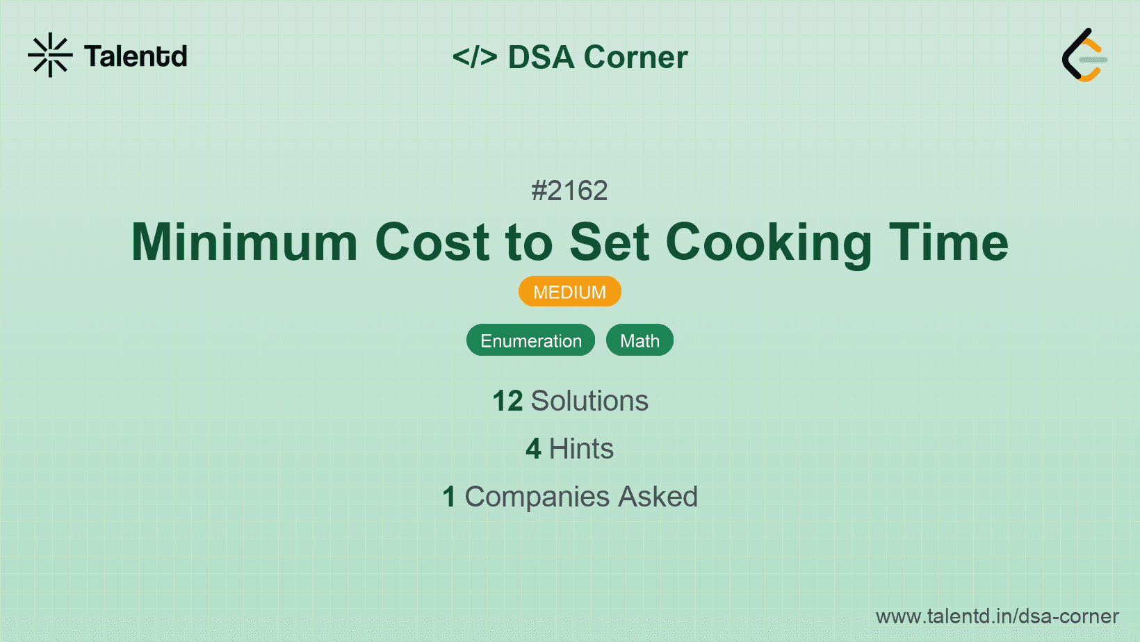 Problem visualization for Minimum Cost to Set Cooking Time