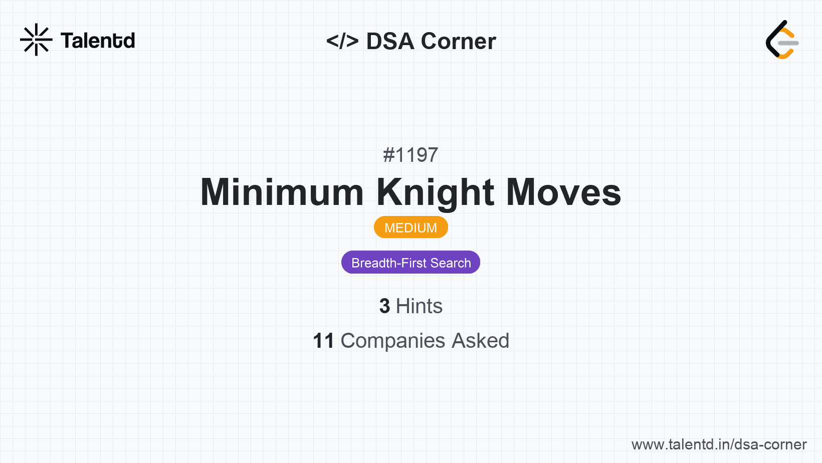 Problem visualization for Minimum Knight Moves