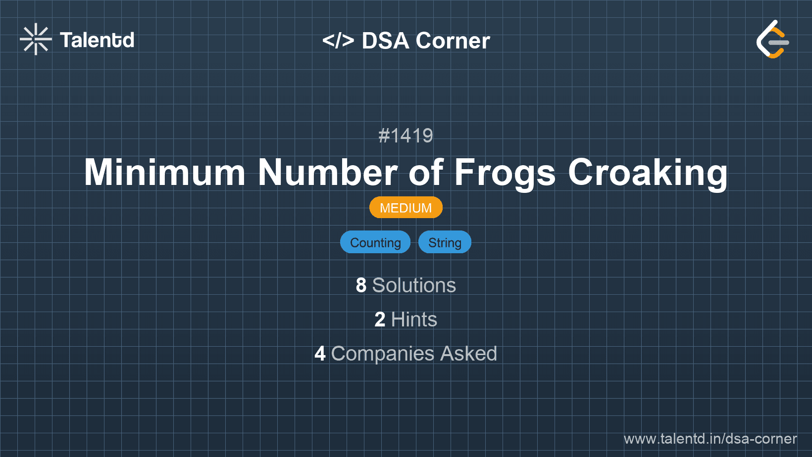 Problem visualization for Minimum Number of Frogs Croaking