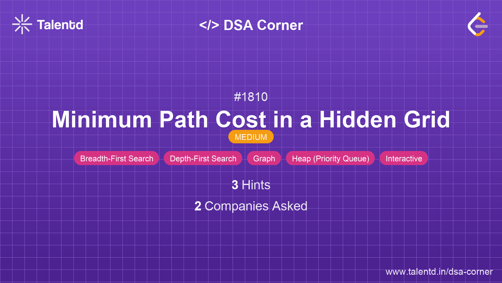 Problem visualization for Minimum Path Cost in a Hidden Grid