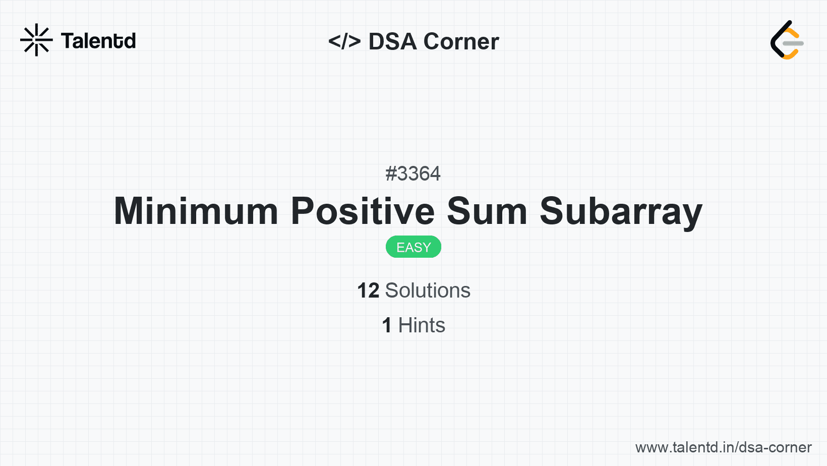 Problem visualization for Minimum Positive Sum Subarray 