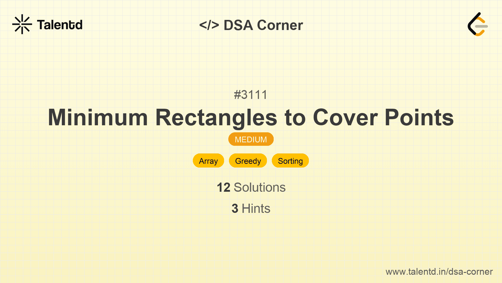 Problem visualization for Minimum Rectangles to Cover Points