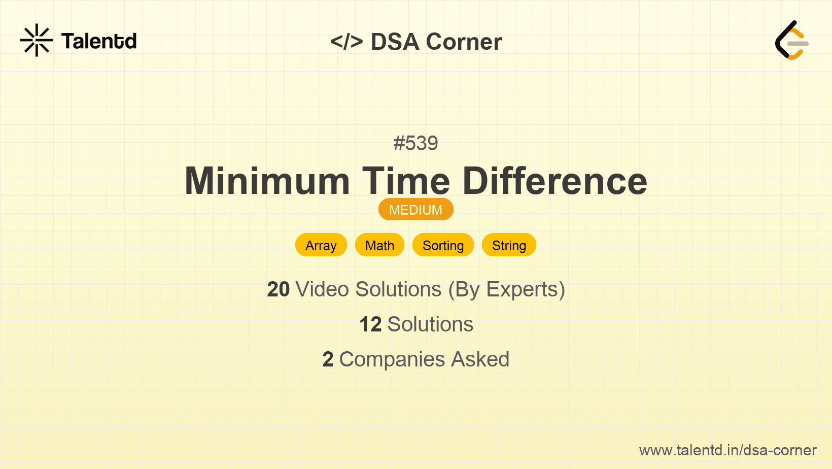 Problem visualization for Minimum Time Difference