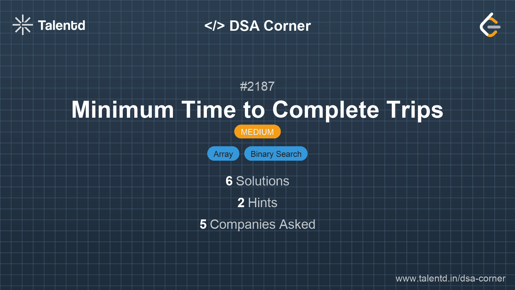 Problem visualization for Minimum Time to Complete Trips