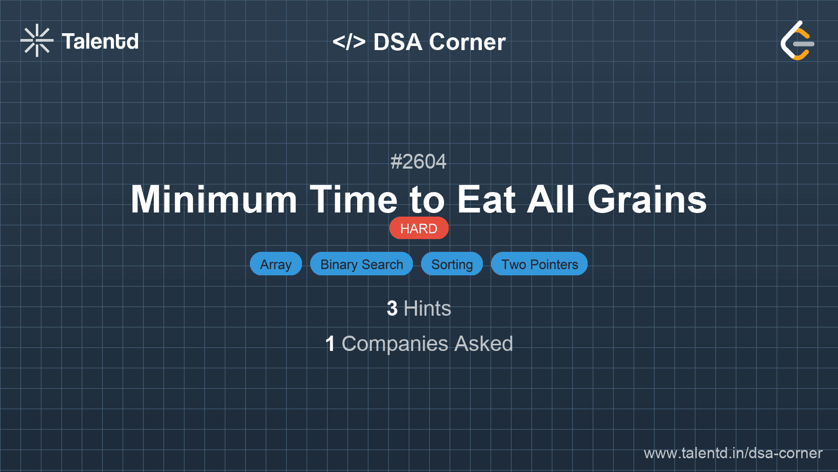 Problem visualization for Minimum Time to Eat All Grains