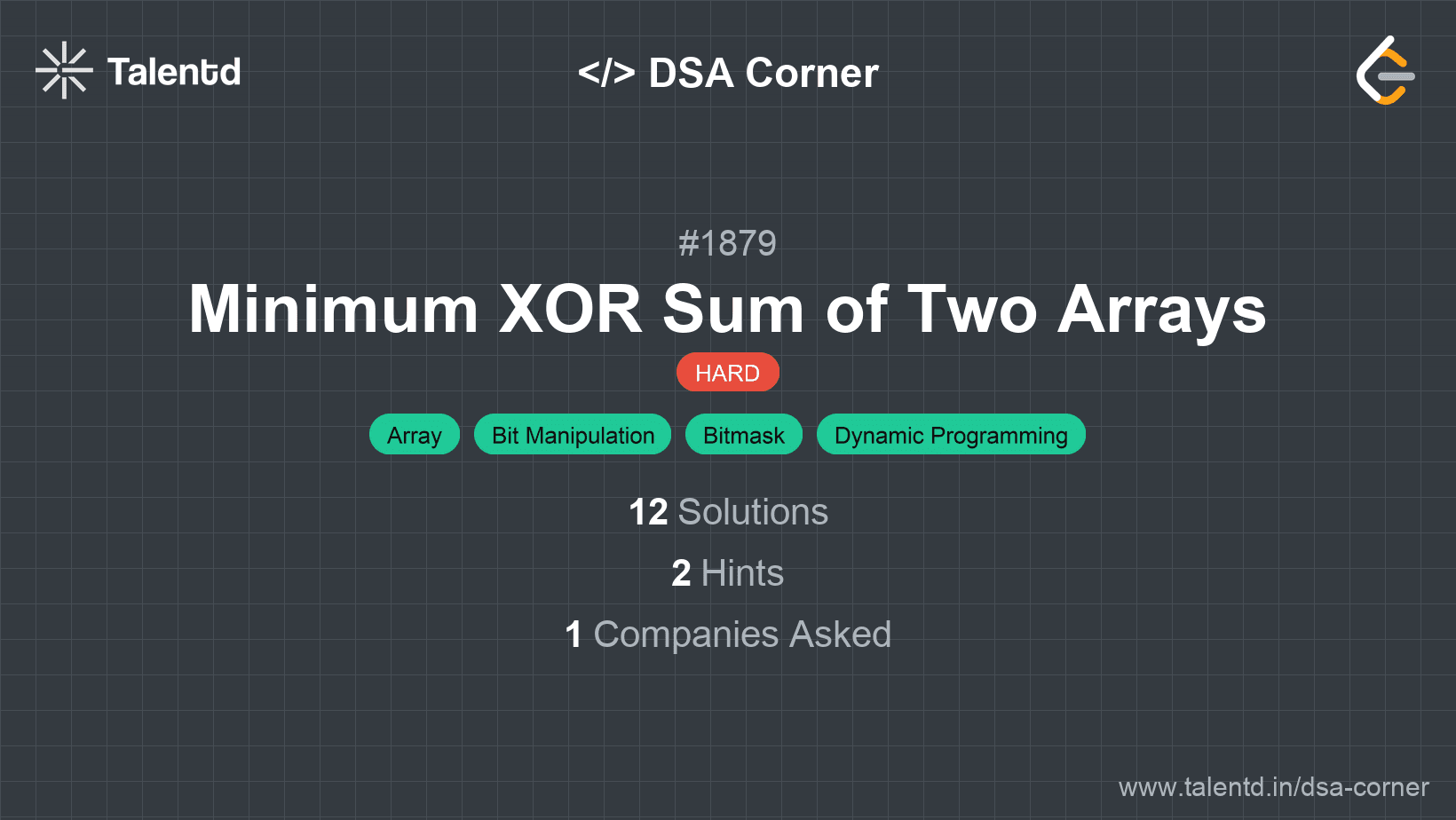 Problem visualization for Minimum XOR Sum of Two Arrays