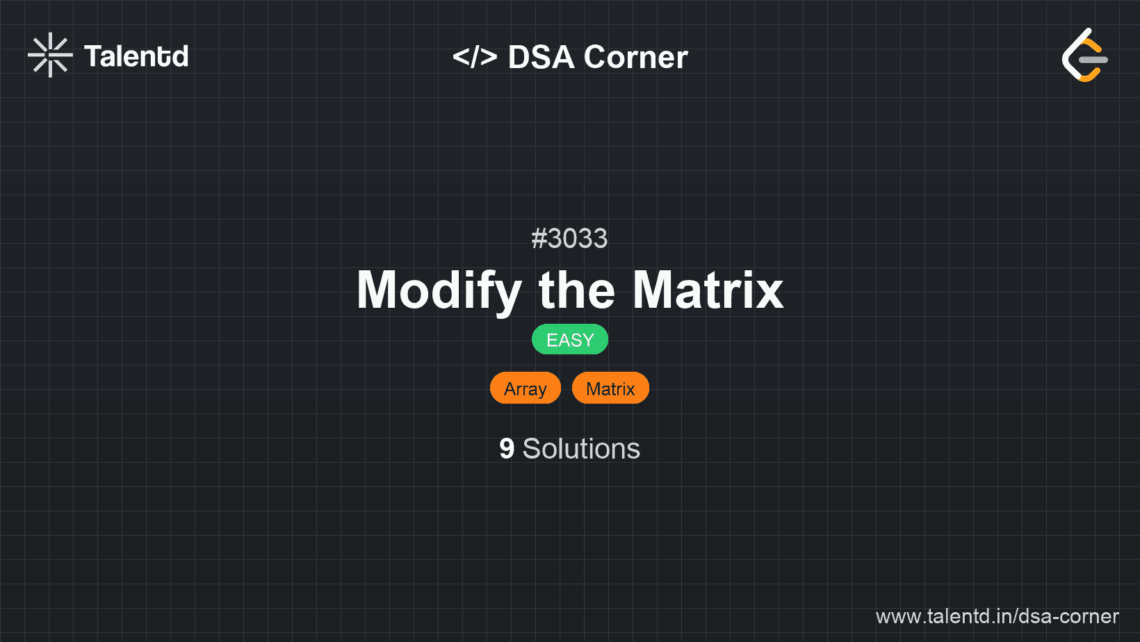 Problem visualization for Modify the Matrix