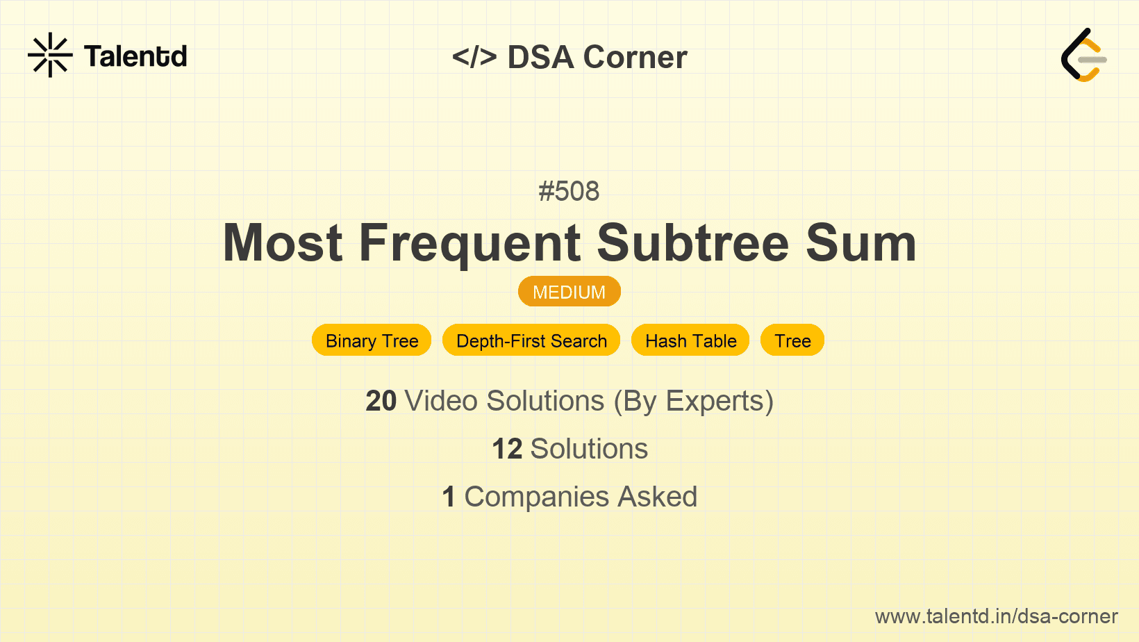 Problem visualization for Most Frequent Subtree Sum