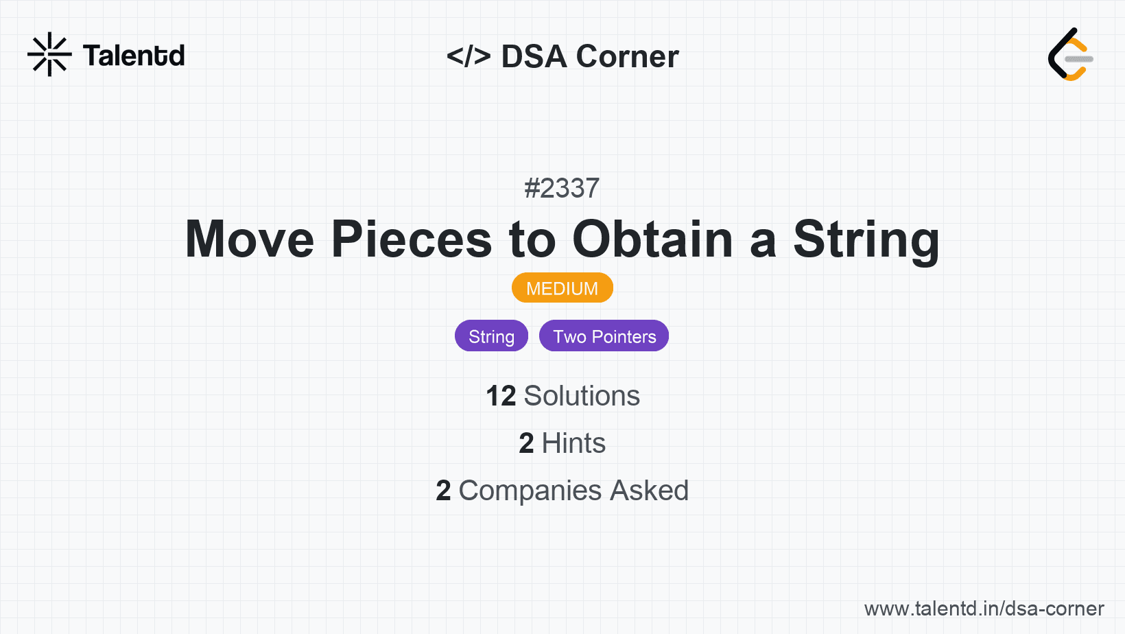 Problem visualization for Move Pieces to Obtain a String