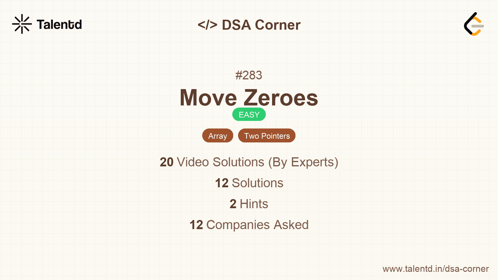 Problem visualization for Move Zeroes