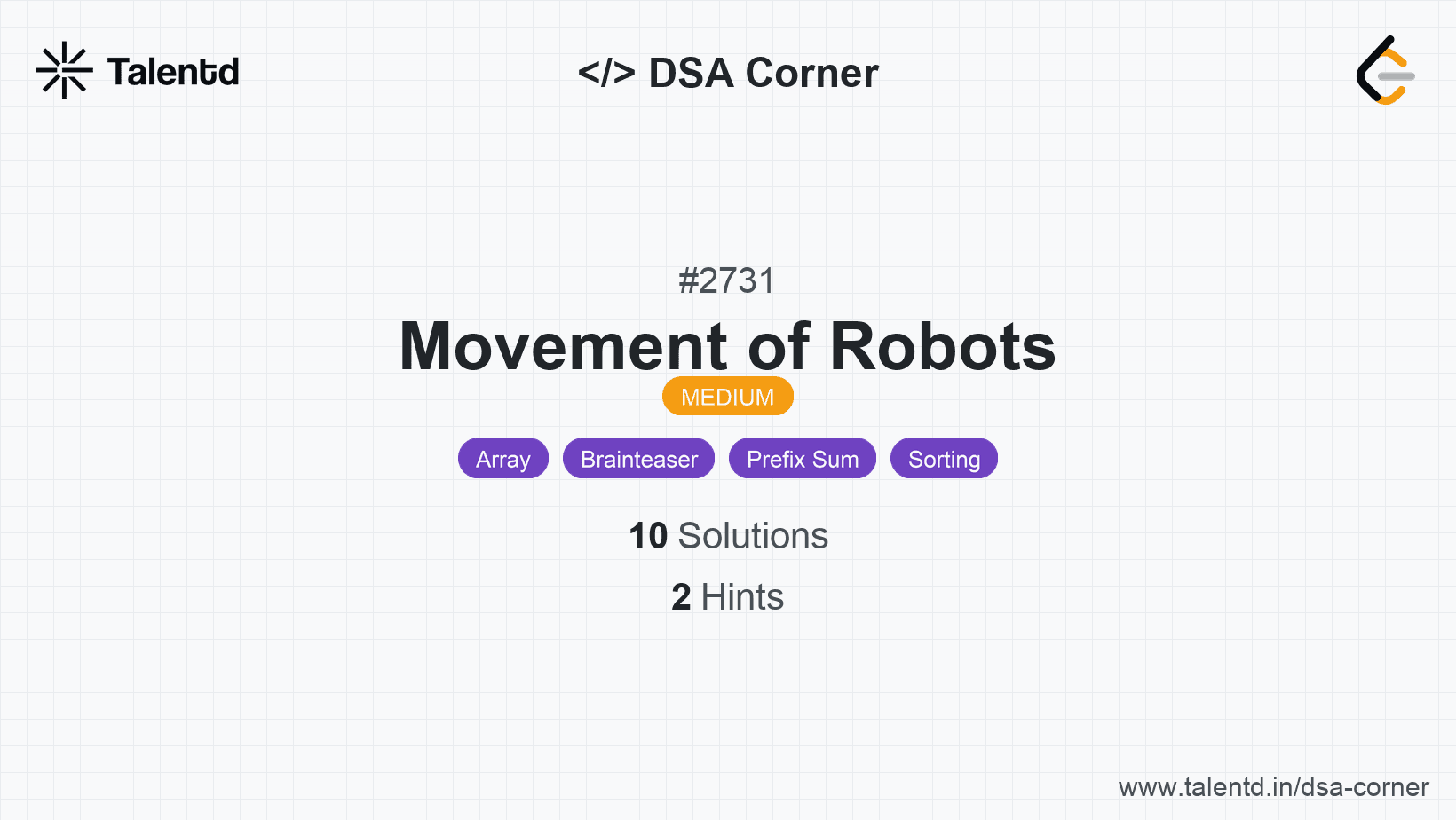 Problem visualization for Movement of Robots