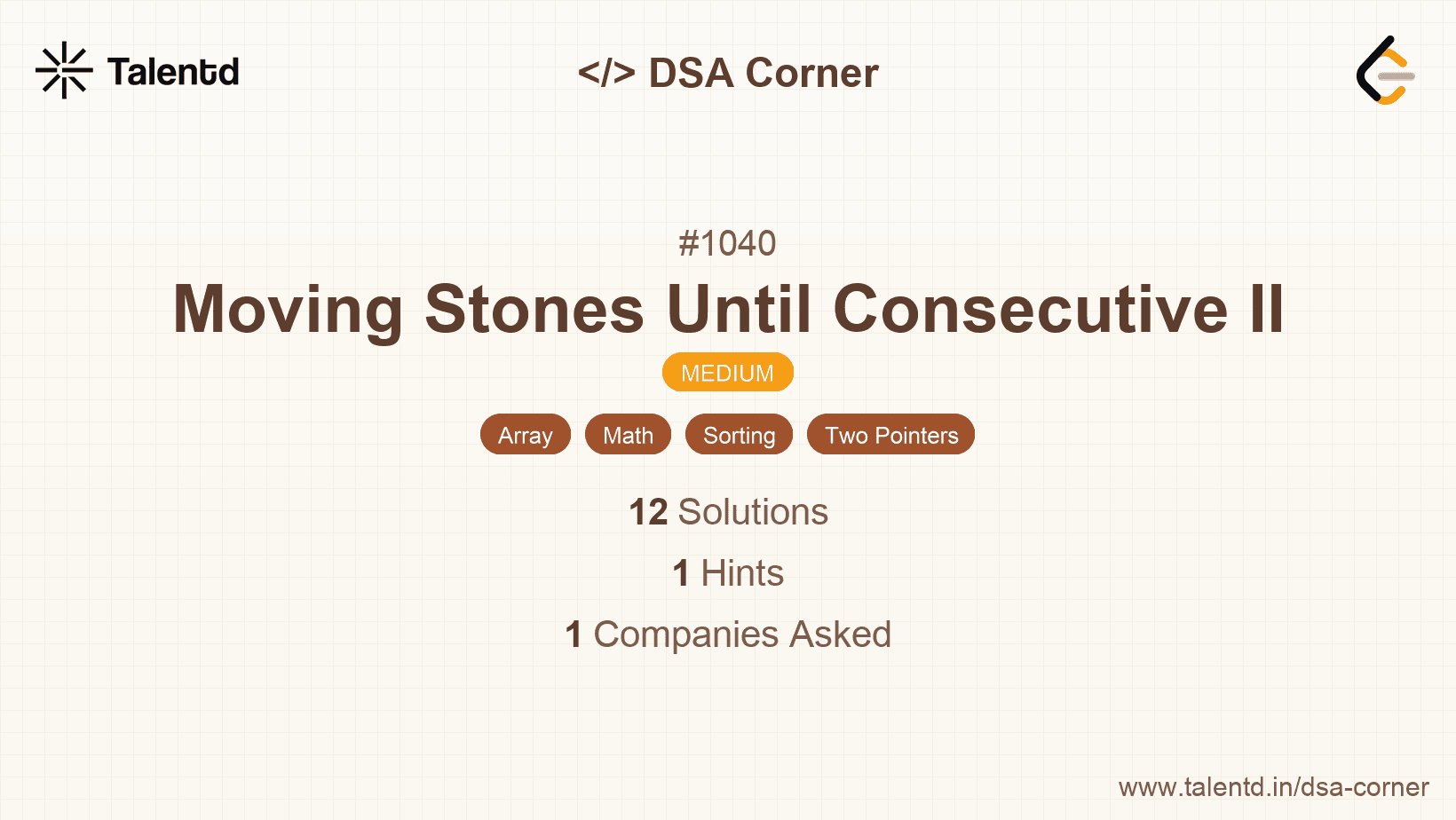 Problem visualization for Moving Stones Until Consecutive II