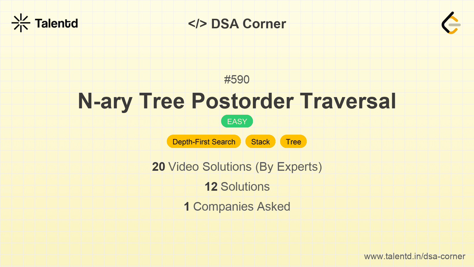 Problem visualization for N-ary Tree Postorder Traversal