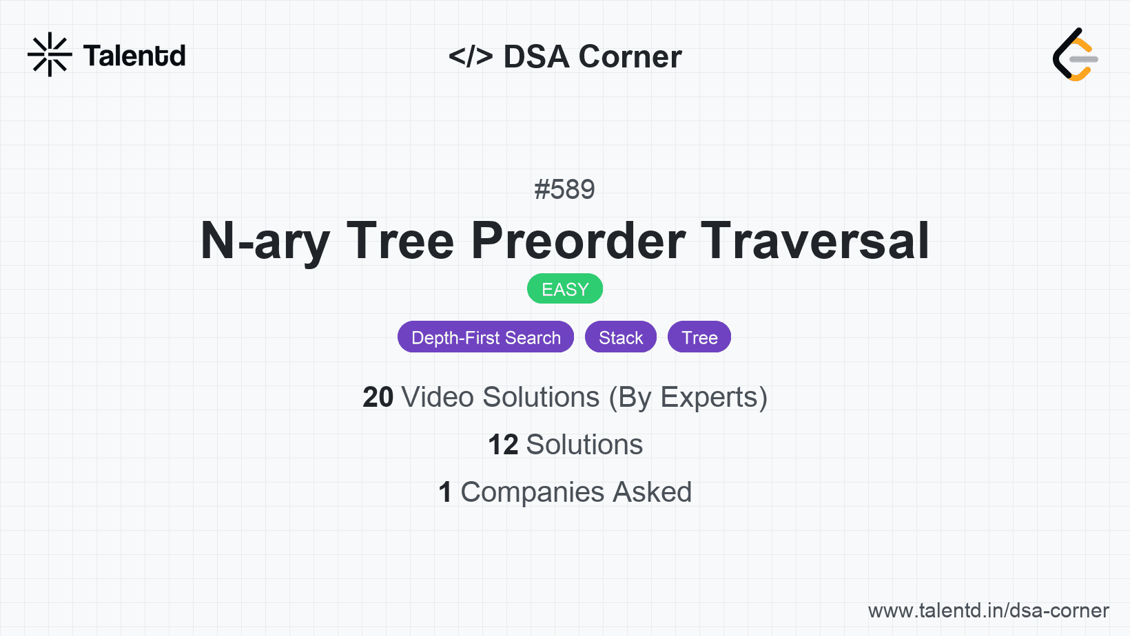 Problem visualization for N-ary Tree Preorder Traversal
