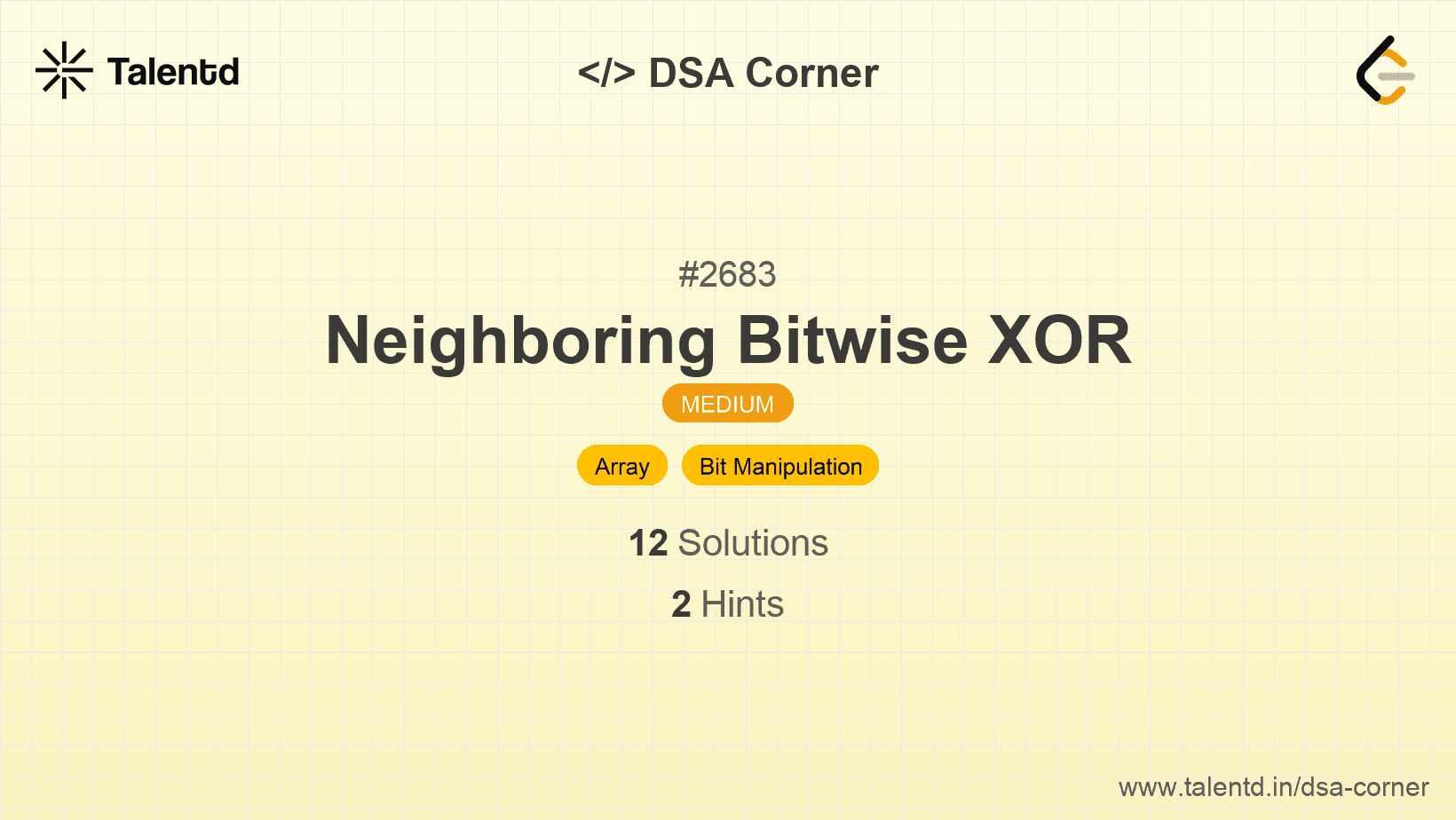 Problem visualization for Neighboring Bitwise XOR