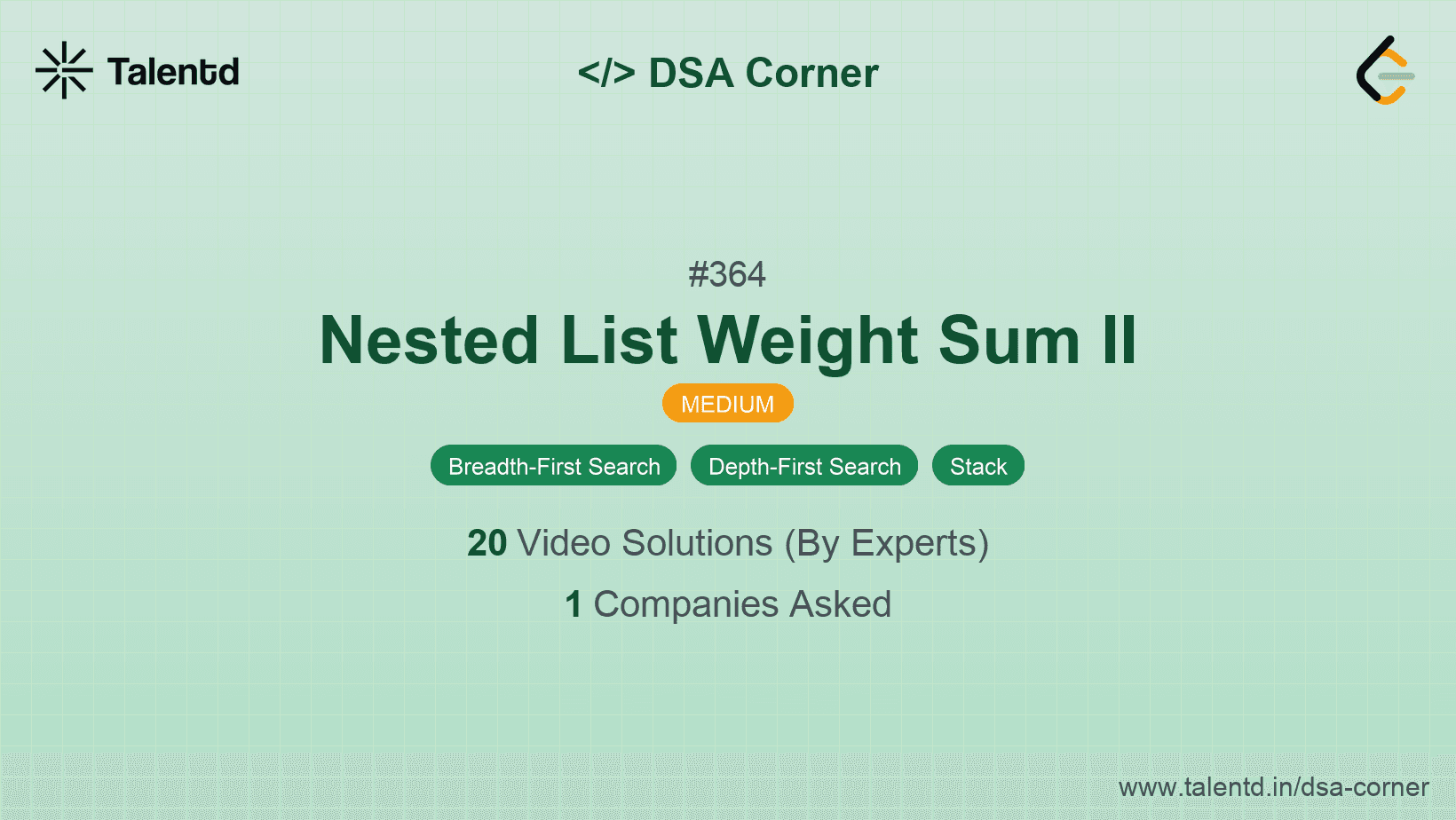 Problem visualization for Nested List Weight Sum II
