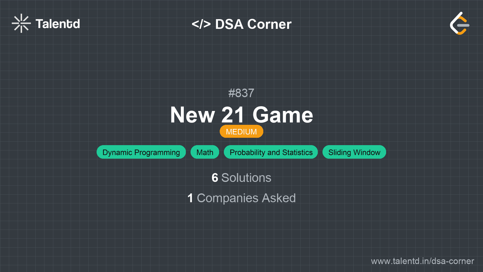 Problem visualization for New 21 Game