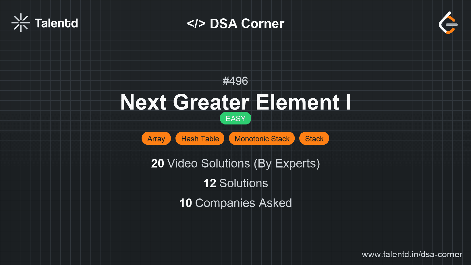 Problem visualization for Next Greater Element I