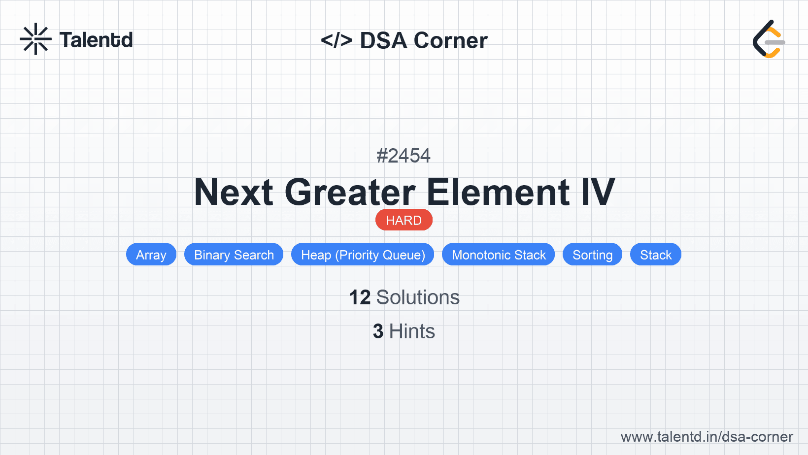 Problem visualization for Next Greater Element IV