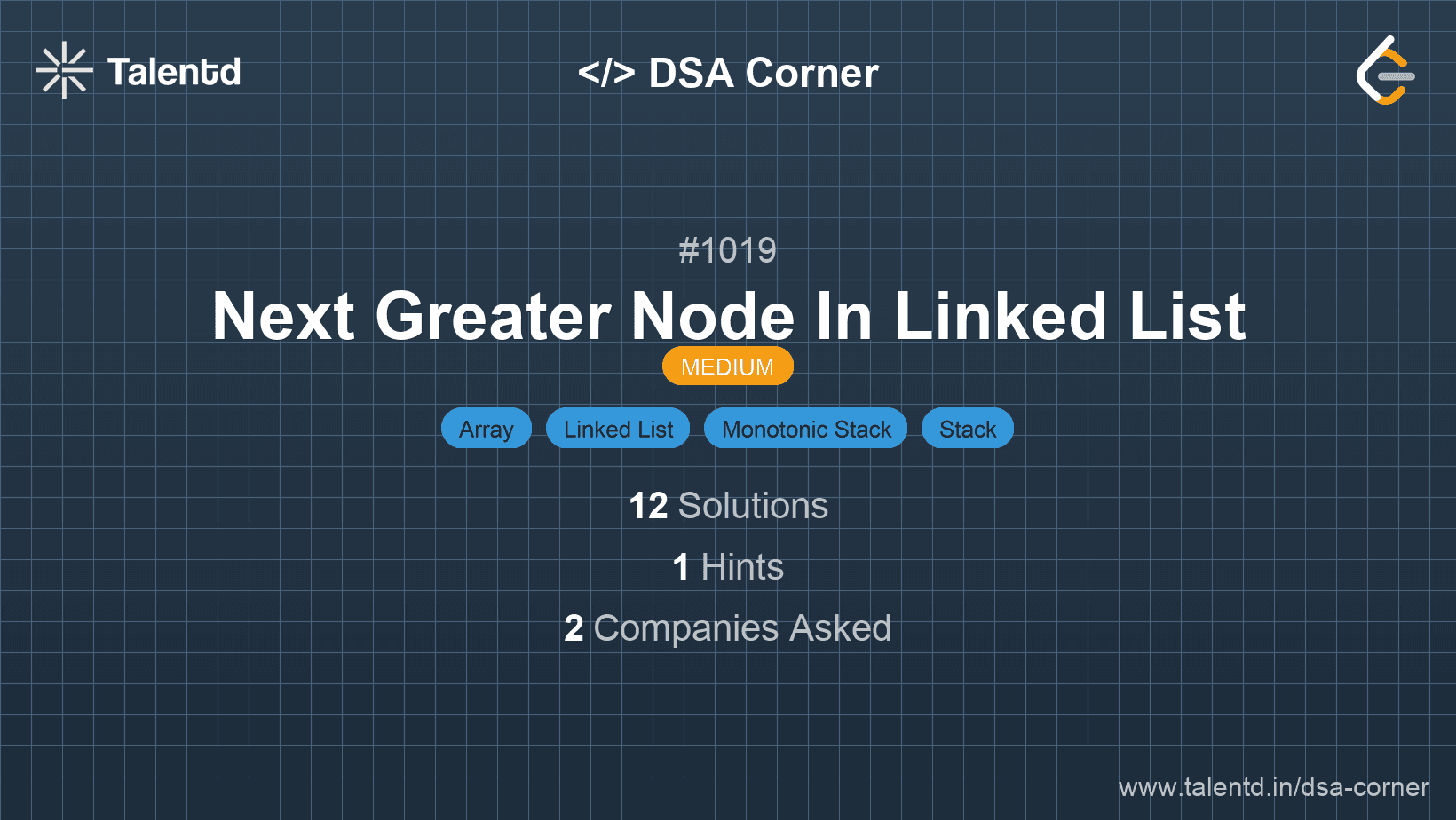Problem visualization for Next Greater Node In Linked List