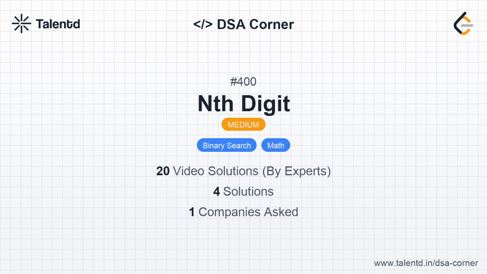 Problem visualization for Nth Digit