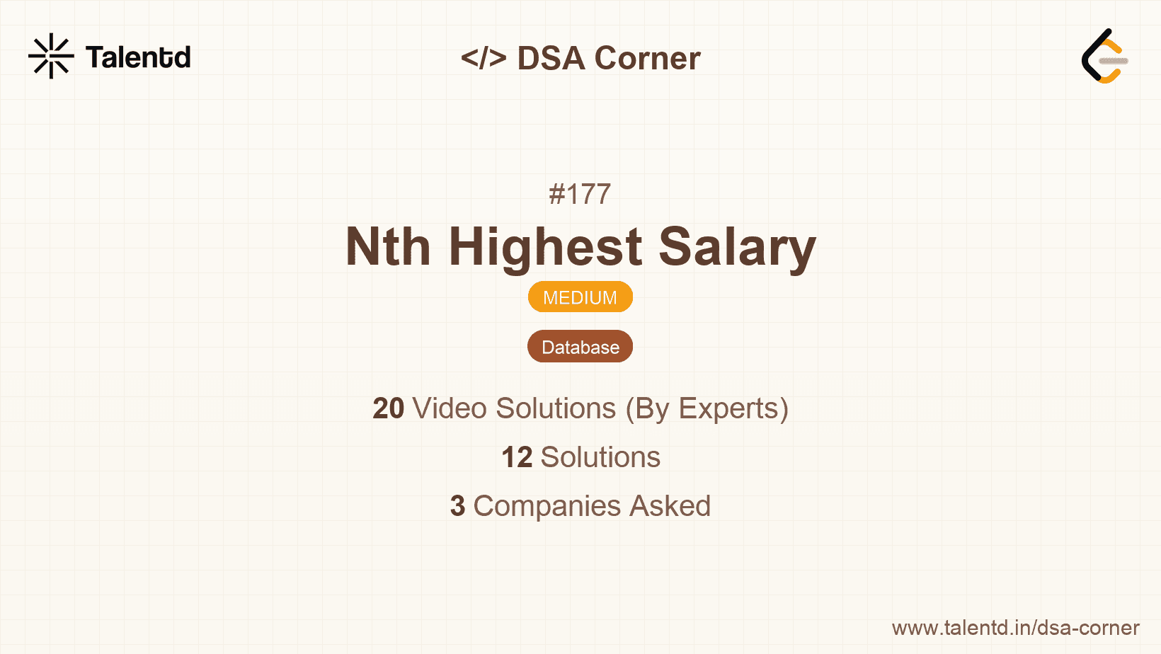 Problem visualization for Nth Highest Salary
