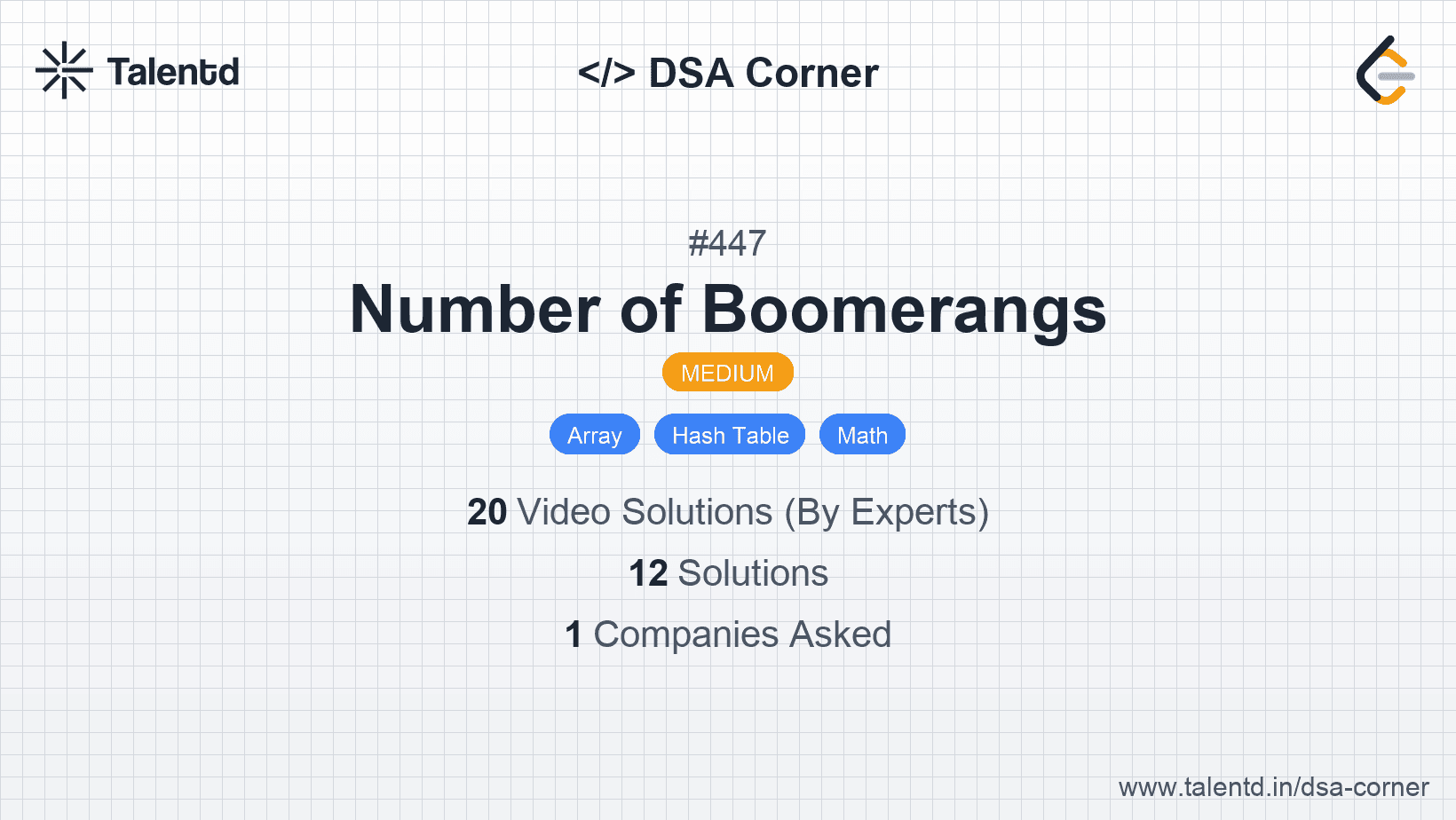 Problem visualization for Number of Boomerangs