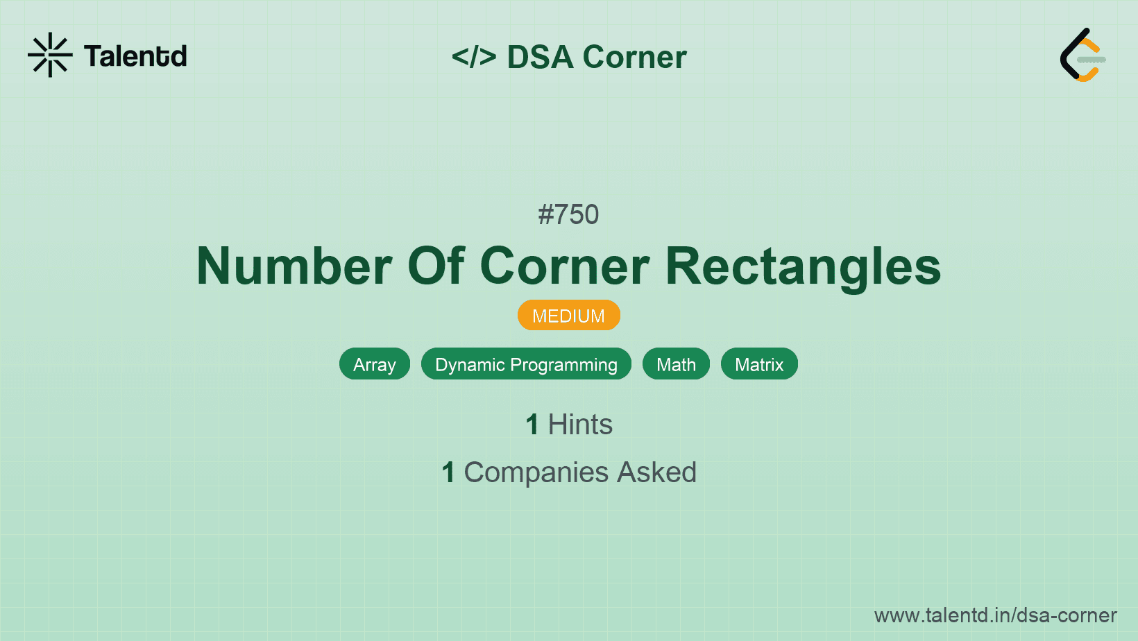 Problem visualization for Number Of Corner Rectangles