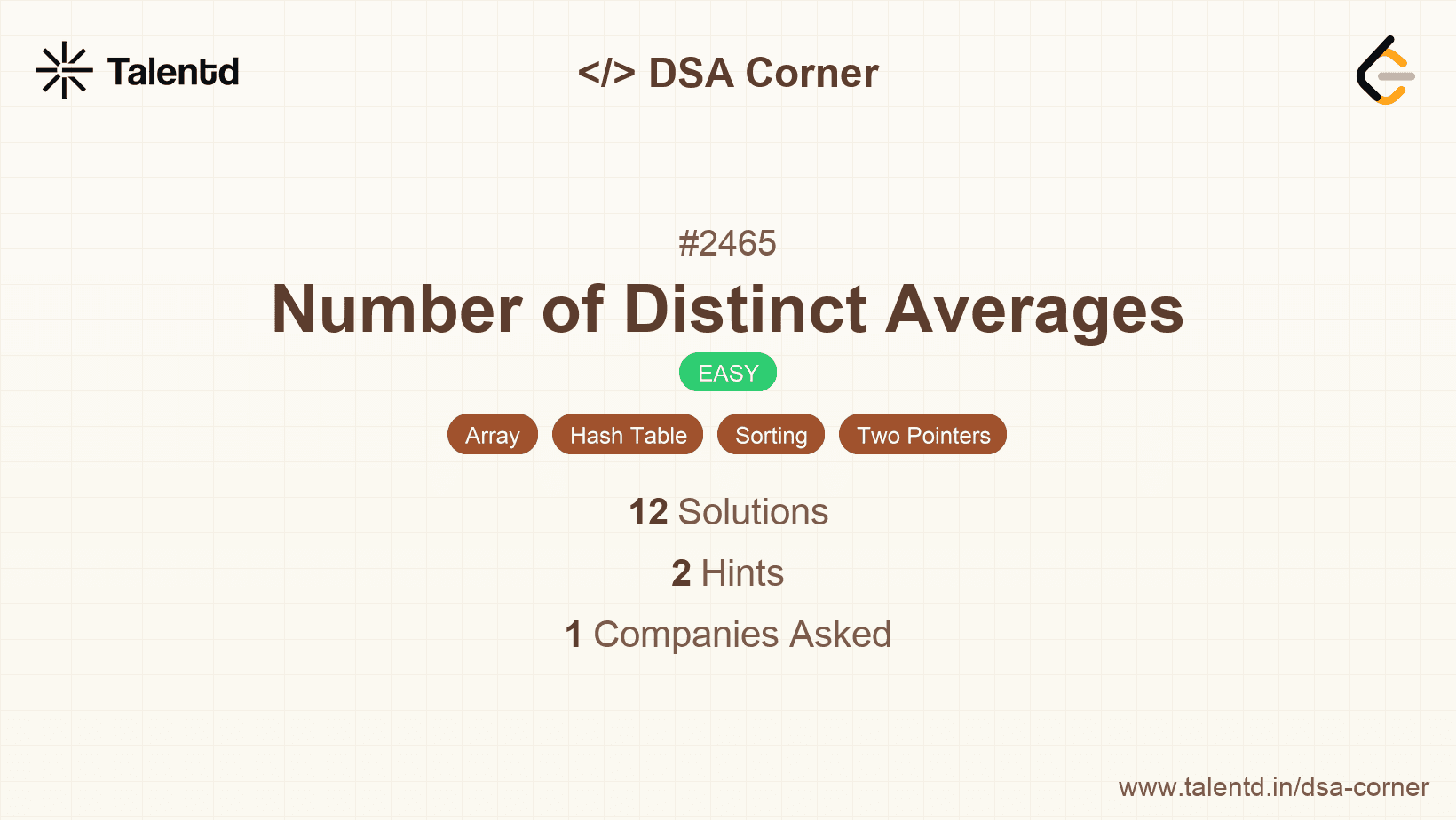 Problem visualization for Number of Distinct Averages