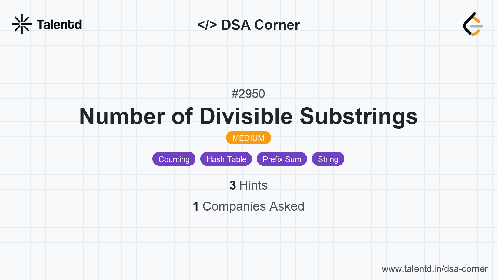 Problem visualization for Number of Divisible Substrings