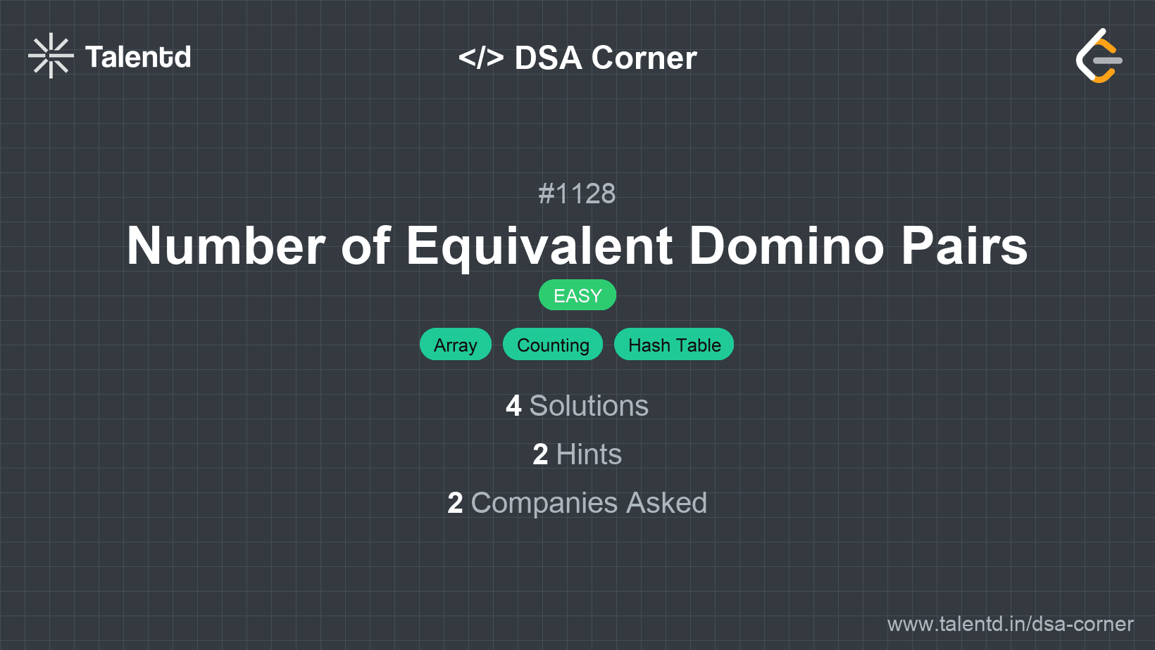 Problem visualization for Number of Equivalent Domino Pairs