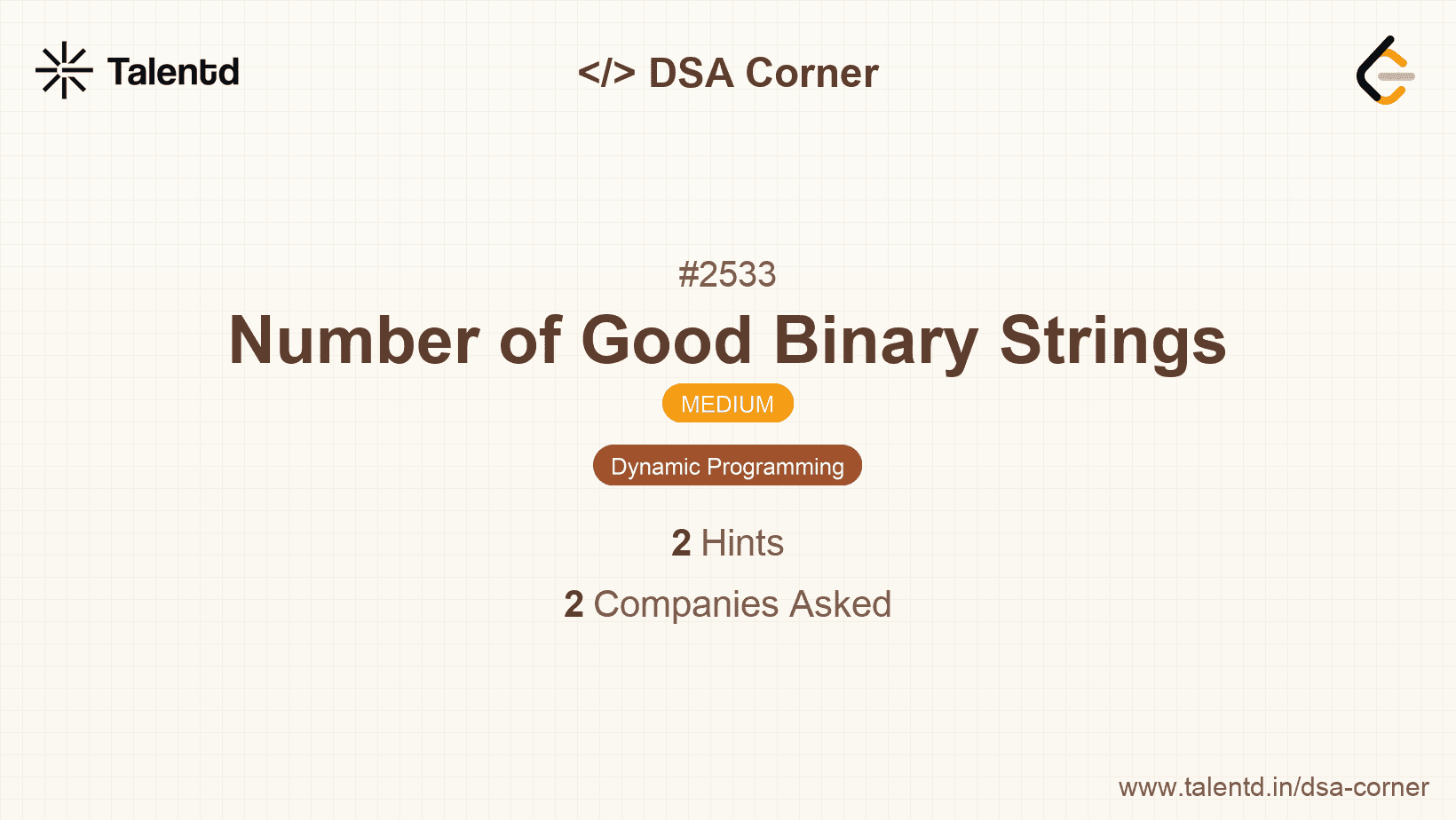 Problem visualization for Number of Good Binary Strings