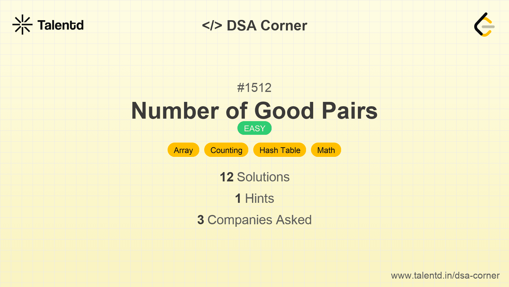 Problem visualization for Number of Good Pairs
