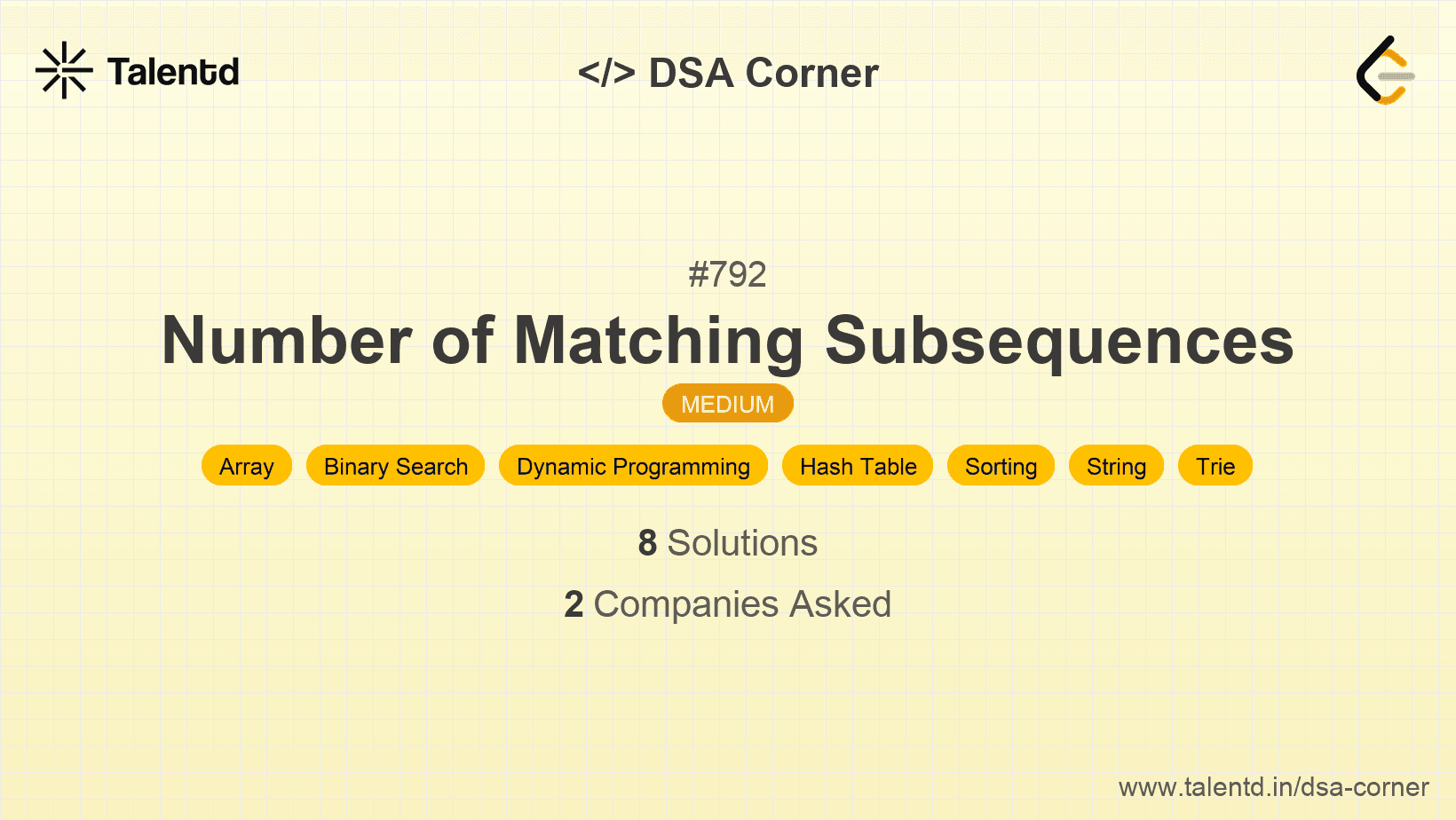 Problem visualization for Number of Matching Subsequences